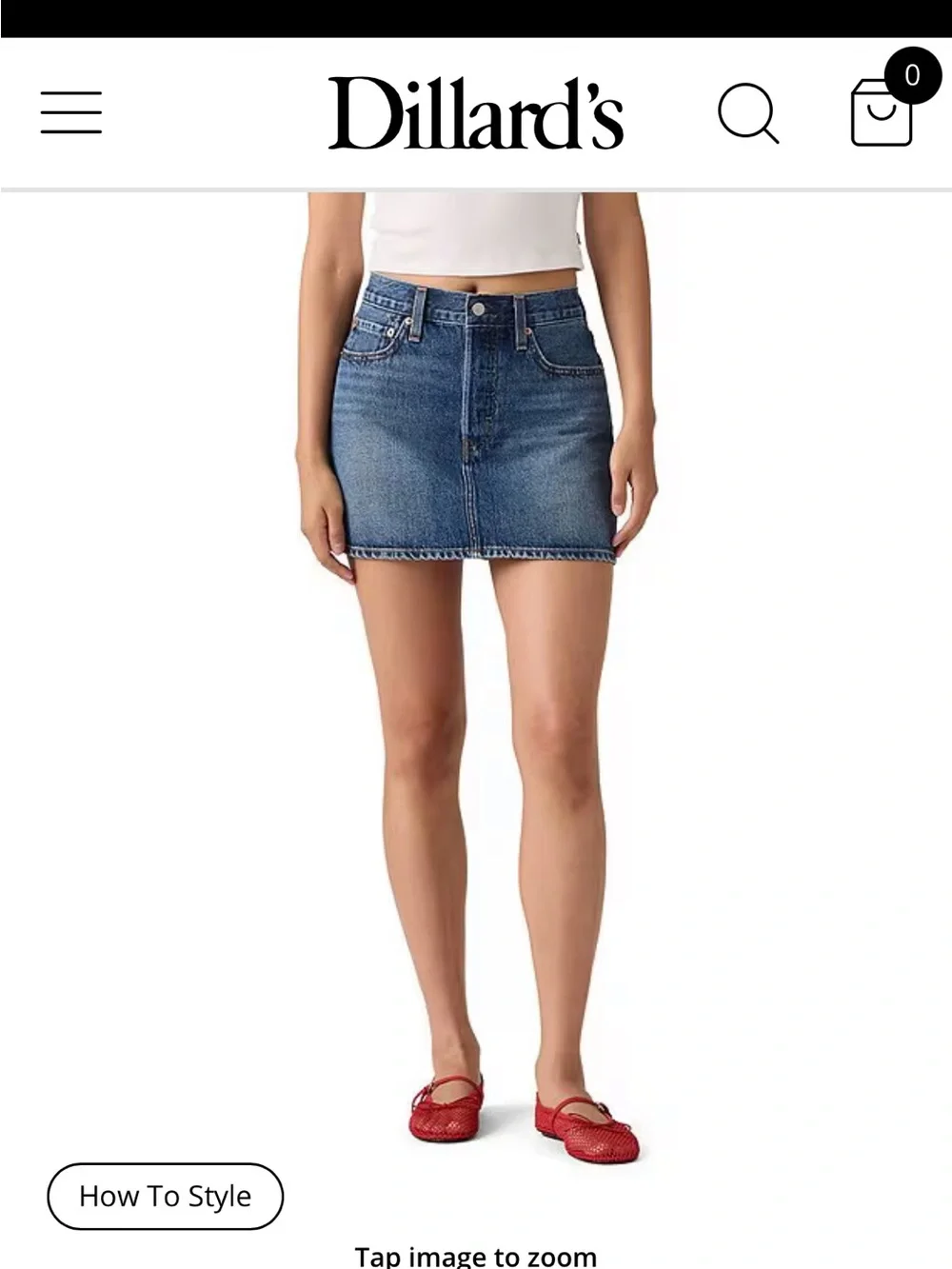 Levi’s  Icon Denim Button-Front Mini Skirt - Light Blue Wash 28